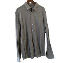 Eton Contemporary Shirt Men&#39;s Large 47/18 1/2 Silver Gingham Plaid Long Sleeve - £34.88 GBP
