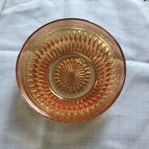 Vintage Marigold Carnival Glass Bowl  5” Thick Cut Glass Heavy Orange Yellow - £8.17 GBP