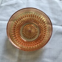 Vintage Marigold Carnival Glass Bowl  5” Thick Cut Glass Heavy Orange Yellow - £7.92 GBP