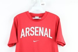 Vintage Nike Mens Small Travis Scott Center Swoosh Arsenal FC Soccer T-Shirt Red - £46.35 GBP