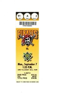 Sep 7 1998 Milwaukee Brewers @ Pittsburgh Pirates Ticket  - £15.59 GBP