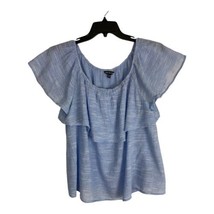 Unique Spectrum Womens Shirt Adult Size 1x Blue off the shoulder Ruffle ... - £17.80 GBP