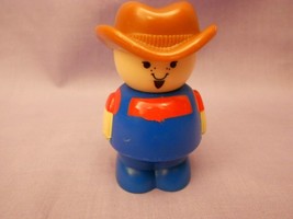 Shelcore Cowboy Figure / Hat &amp; Blue Overalls 2 1/2&quot; - £1.18 GBP