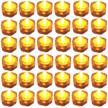 QTY 36 pcs Amber LED Submersible Underwater Tea lights TeaLight Flameless US Shi - $47.99