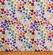 Cotton Hearts Sky Valentine&#39;S Day Love Light Blue Fabric Print By Yard D380.56 - £27.33 GBP