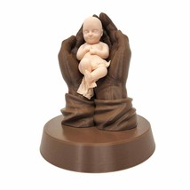 Praying Hands Baby Cradled Jesus God Hands 7&quot; 3d Printed Figurine - £15.81 GBP