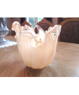 Murano Italian Art Glass Centerpiece Bowl Ivory Cream White Italy Handmade - $74.20