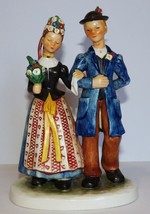 VINTAGE 1958 GOEBEL HAHN BRIDE &amp; GROOM #501 OLD EUROPEAN WEDDING DAY 7&quot; ... - £45.15 GBP