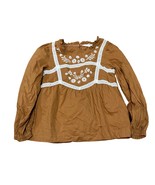 Mini Boden Pretty Lace Blouse Butterscotch Brown Size 7-8 - $27.06 CAD