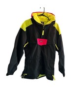 Y2K Vintage Columbia Black Neon Pink Pullover Jacket Windbreaker Size M ... - $42.75