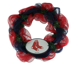 MLB Boston Red Sox Logo Mesh Holiday Door Wreath - £24.25 GBP