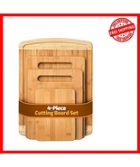 Elegant 4-Piece Bamboo Cutting Board Set - Ideal for Serving &amp; Entertaining - $63.34 CAD