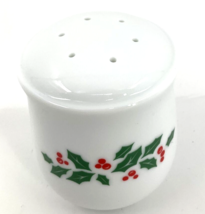 Corelle Winter Holly Salt Shaker Only 6 Holes Christmas White Vein Holiday Euc - £23.73 GBP