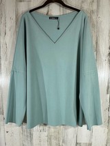 Sheilay Womens Pullover Fleece Style Shirt Seafoam Green Vneck Size XL READ - £11.98 GBP
