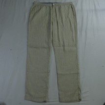 Tommy Bahama XL x 32 Beige Stretch Wedding Beach Mens Linen Drawstring Pants - $34.99