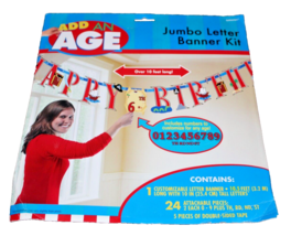 Pirate Add An Age Jumbo Letter Banner Kit Happy Birthday Party Decoration 10ft - £7.55 GBP