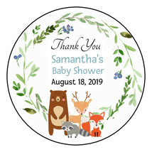 12 Woodland Forest Animals Stickers favors party deer baby bridal shower wedding - £6.00 GBP