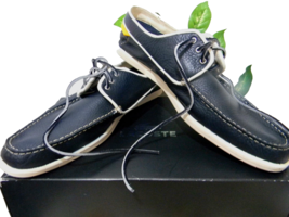Lacoste Men&#39;s Navy Blue Yellow White Laces Sneakers Shoes Size US 13 EU 47 - £72.86 GBP
