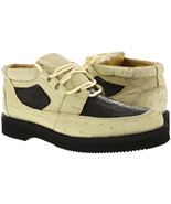 Mens Stingray Ostrich Skin Shoes Black Leather Casual Wear Sneakers Size... - $246.17 CAD