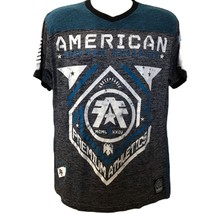 Buckle American Fighter Men&#39;s Graphic T-Shirt Large Gray Vintage Look - £15.72 GBP