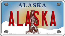 Alaska State Novelty Mini Metal License Plate Tag - £11.72 GBP