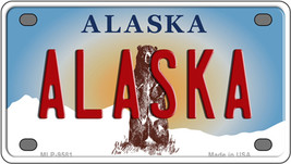 Alaska State Novelty Mini Metal License Plate Tag - $284.59 MXN