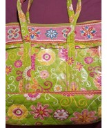 Quilted Fabric ~ Handbag/Purse ~ Flower Design ~ 14&quot; x 28.5&quot; ~ Shoulder Bag - $42.10 CAD