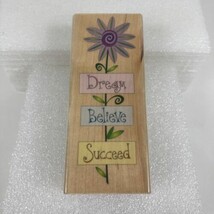 Dream Believe Succeed Rubber Stamp Inkadinkado Swirly 8663-X Flower Stem... - £7.90 GBP