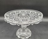 Antique Adams Moon &amp; Stars LE Smith Large Clear Glass Skirted Cake Plate... - $49.49