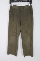 LL Bean XS Green Corduroy Perfect Fit Knit Cord Straight Leg PullOn Pant... - $21.85