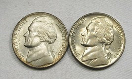 1943-D &amp; 1943-S Silver Jefferson Nickels w/ Steps &amp; Toning VCH UNC AF382 - £23.07 GBP