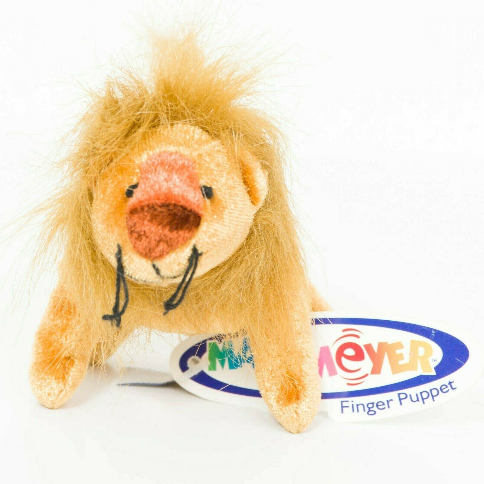 Mary Meyer Lion Finger Puppet Plush 4" Tag Brown Soft Small Stuffed Animal Toy - $9.77