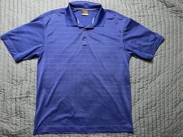 Nike Golf Dri Fit Polo Shirt Men’s Medium Blue With Dark Blue Stripes - £11.84 GBP