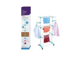 4 Tier 18M Foldable Clothes Laundry Airer Drying Rack Standing Garment Dryer New - £24.66 GBP
