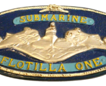 FLOTILLA ONE Vtg U.S. Navy 11-5/8&quot; SUBMARINE Warfare Insignia CAST BRASS... - £85.99 GBP