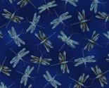 Cotton Dragonflies Dragonfly Metallic Gold Fabric Print by the Yard D693.47 - $12.95