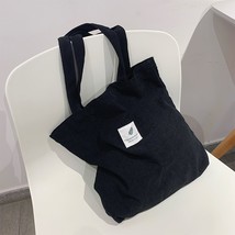 Women Shoulder Bag Corduroy Shopping Bag Female Canvas Eco Tote Bag Foldable Reu - £14.84 GBP