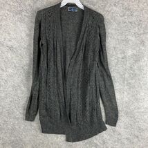 Karen Scott Cardigan Large Women&#39;s Sweater 100% Acrylic Charcoal Gray Ad... - $20.92 CAD