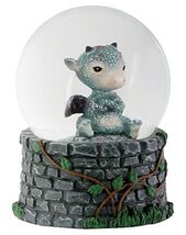 YTC 3.5 Inch Cold Cast Resin Sulky Baby Dragon Water Snow Globe Figurine - $22.99