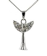 A Little Bit of Happiness Angel Pendant Necklace with Crystal Wings with... - £12.04 GBP