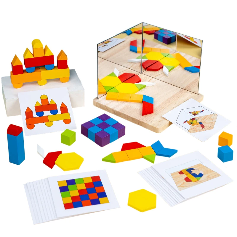 Children Mirror Imaging Logic Thinking Puzzle Game Montessori Education Science - £21.78 GBP+