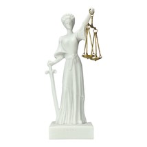 Themis Greek Roman Blind Lady of Justice Law Goddess Statue Sculpture 9.84 in - £35.80 GBP