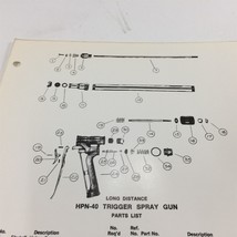 Vintage 1970s Continental Belton HPN-40 Spray Gun Parts List - $19.99