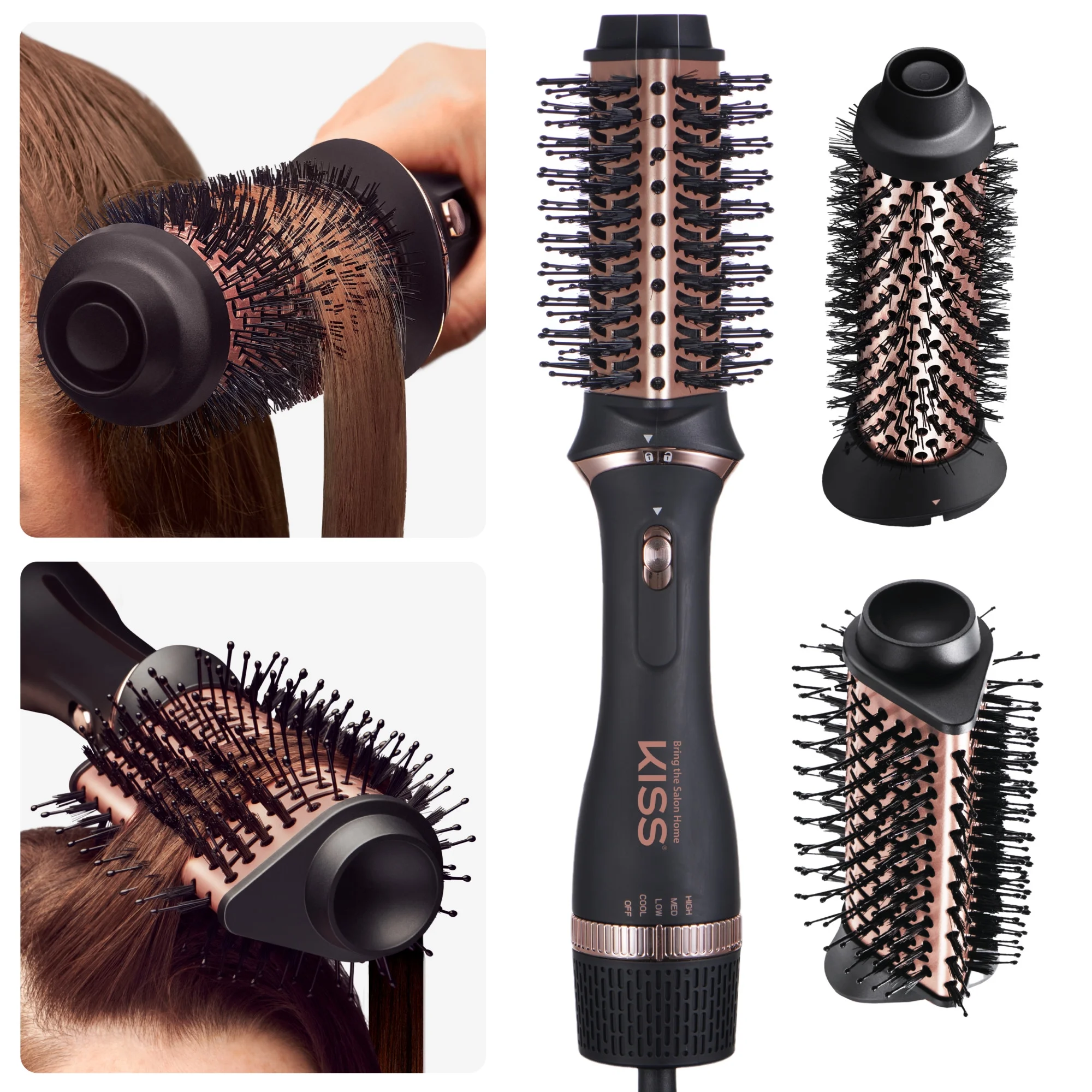KISS Volume &amp; Style Boosting 2-in-1 Air Brush, 3X Ceramic &amp; Round Shaped - $69.99