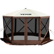 VEVOR Camping Gazebo Screen Tent, 12*12ft, 6 Sided Pop-up Canopy Shelter Tent w - $196.21