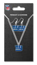 NEW YORK GIANTS PENDANT &amp; EARRINGS SET NEW &amp; OFFICIALLY LICENSED - £7.75 GBP