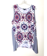 Roz &amp; Ali Top Size 2X Sleeveless Mandala Print Stripe Boho Stretch Multi... - $280.99 MXN