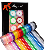 20 Colors 100 Yard Satin Ribbon Rolls, 2/5&quot; Wide 5 Yard/Roll, Rainbow Ri... - $11.70