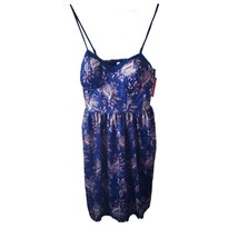 Xhilaration Royal Blue Velvet Paisley Dress - £9.98 GBP