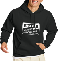 Honk If You&#39;ve Never Seen A Gun Fired From A Motorcycle Men&#39;s Black Hoodie - £24.83 GBP